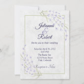 Eenvoudige paarse uitnodiging voor een bruiloft (Voorkant)