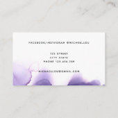 Eenvoudige Paarse Waterverf Moderne Visitekaartje (Achterkant)