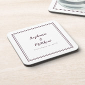 Eenvoudige Paarse weddenschap Moderne Minimalistis Bier Onderzetter (Linkerzijde)