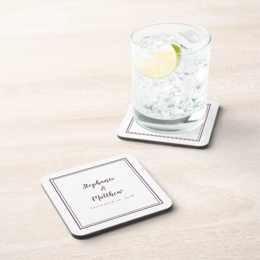 Eenvoudige Paarse weddenschap Moderne Minimalistis Bier Onderzetter (Rechterzijde)