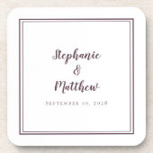 Eenvoudige Paarse weddenschap Moderne Minimalistis Bier Onderzetter (Voorkant)