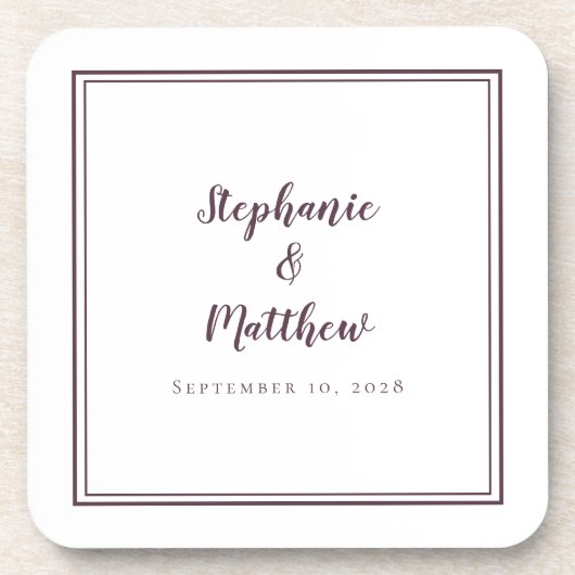 Eenvoudige Paarse weddenschap Moderne Minimalistis Bier Onderzetter (Voorkant)