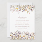 Eenvoudige Paarse Wildflower Border Vrijgezellenfe Kaart (Voorkant)