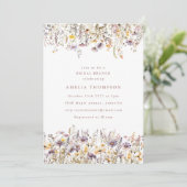 Eenvoudige Paarse Wildflower Border Vrijgezellenfe Kaart (Staand voorkant)