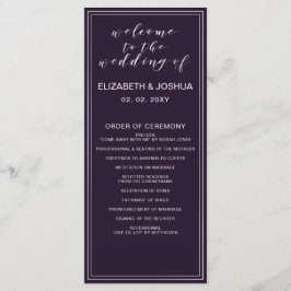 Eenvoudige Paarse Zilveren Bruiloft programma's