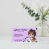 Eenvoudige Paarse & Zwarte Partij Gezichtsschilder Visitekaartje (Staand voorkant)