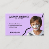 Eenvoudige Paarse & Zwarte Partij Gezichtsschilder Visitekaartje (Voorkant)