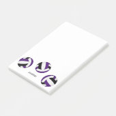 eenvoudige paarse zwarte volleyballen w atleet naa post-it® notes (Schuin)