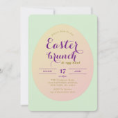 Eenvoudige Paasbrunch Egg Hunt Groen Paarse Kaart (Voorkant)