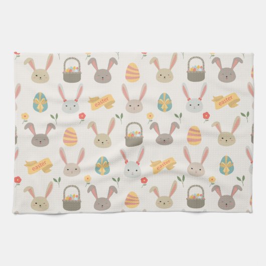 Eenvoudige paaseieren en bundels | Keukenhanddoek (Horizontaal)