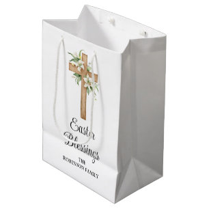 Eenvoudige paaszegeningen Religieus Bloemenkruis Medium Cadeauzakje
