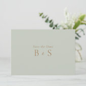Eenvoudige pagina en goudmonogram opslaan Datum Save The Date (Staand voorkant)