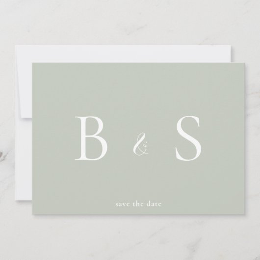 Eenvoudige pagina en witte QR-code van het Monogra Save The Date (Voorkant)