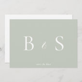 Eenvoudige pagina en witte QR-code van het Monogra Save The Date (Voorkant / Achterkant)