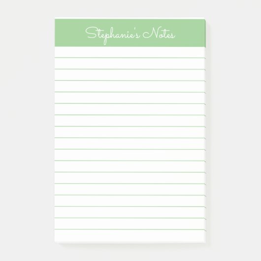 Eenvoudige pagina Groen Lank Gepersonaliseerd Post-it® Notes (Voorkant)