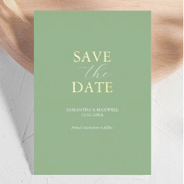 Eenvoudige pagina Groen sparen de Folie van de Wed Folie Uitnodiging