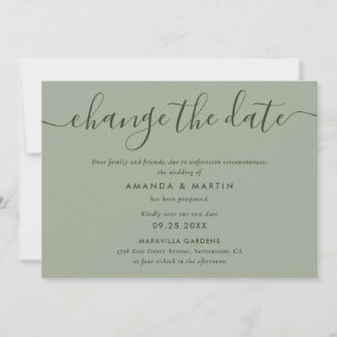 Eenvoudige pagina Groene wijziging Datum uitstel Aankondiging