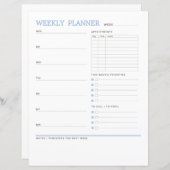 Eenvoudige pagina voor wekelijkse planner (Voorkant / Achterkant)