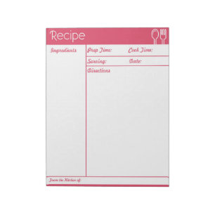 Eenvoudige pagina zonder lijn roze recept notitieblok