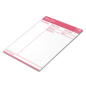 Eenvoudige pagina zonder lijn roze recept notitieblok (Schuin)
