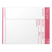 Eenvoudige pagina zonder lijn roze recept notitieblok (Voorkant)