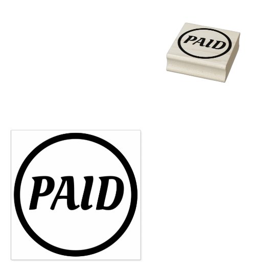 Eenvoudige "PAID" Rubberstempel (Gestempeld)