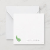 Eenvoudige Palm Leaf Dank u Aangepaste Opmerking K Notitiekaartje (Achterkant)