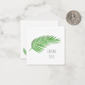 Eenvoudige Palm Leaf Dank u Aangepaste Opmerking K Notitiekaartje (Voorkant / Achterkant in situ)