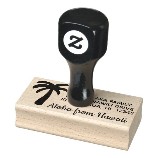 Eenvoudige Palm Tree Aloha retour adres stempel Cu (Stempel)