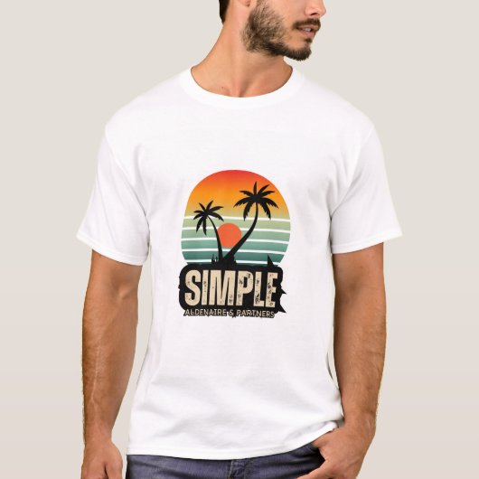 Eenvoudige Palm Tree Zomer T-shirt" T-shirt (Voorkant)