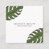 Eenvoudige palm verliest moderne tropische vierkante visitekaartje (Voorkant)