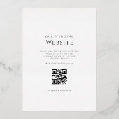 Eenvoudige palmboom bladeren bruiloft QR code goud Folie Uitnodiging (Achterkant)