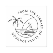Eenvoudige Palmboom Zomer Custom uit Bibliotheek B Rubberstempel (Afrduk)