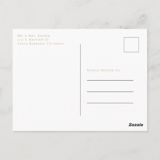 Eenvoudige pampas gras wit goud doop uitnodiging (Achterkant)