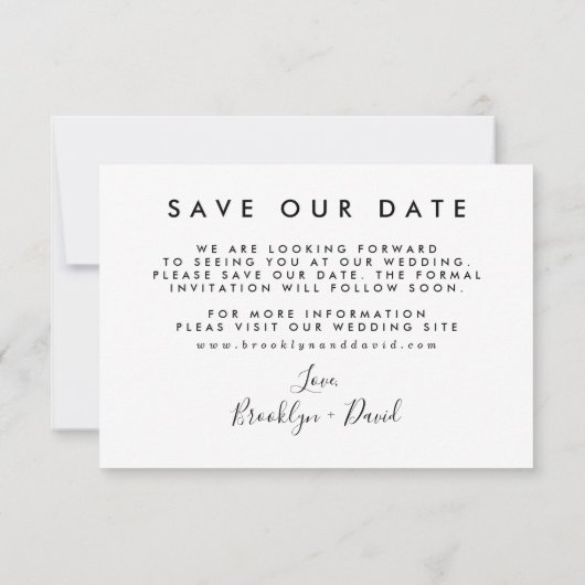 Eenvoudige Pampas Grass Wedding Save the Date Card Kaart (Achterkant)