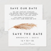 Eenvoudige Pampas Grass Wedding Save the Date Card Kaart (Voorkant / Achterkant)