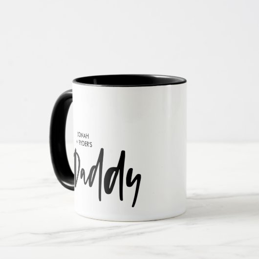 Eenvoudige Papa Lettering Kinder namen Mok (Voorkant links)