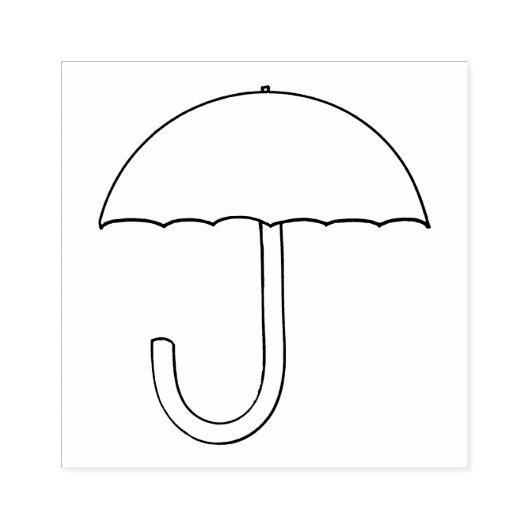 Eenvoudige paraplu-omtrek, rubberen stempels (Afrduk)