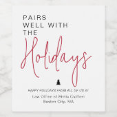 Eenvoudige paren goed met de Feestdagen business Wijn Etiket (Enkel label)