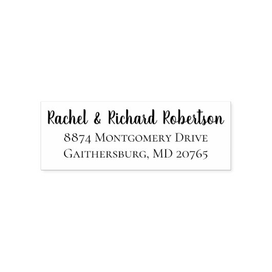 Eenvoudige paren Namen en retouradres Zelfinktende Stempel (Design)