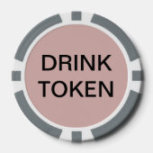 Eenvoudige Pas getrouwd Bruiloft Drink Token Dusty (Voorkant)