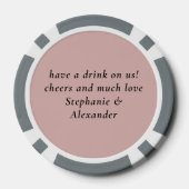 Eenvoudige Pas getrouwd Bruiloft Drink Token Dusty (Achterkant)