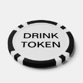 Eenvoudige Pas getrouwd bruiloft Drink Token Zwart (Enkel)