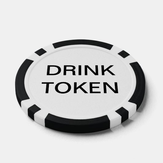 Eenvoudige Pas getrouwd bruiloft Drink Token Zwart (Enkel)