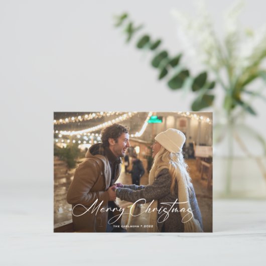 Eenvoudige Pas getrouwd kerstfeestdag Briefkaart (Staand voorkant)