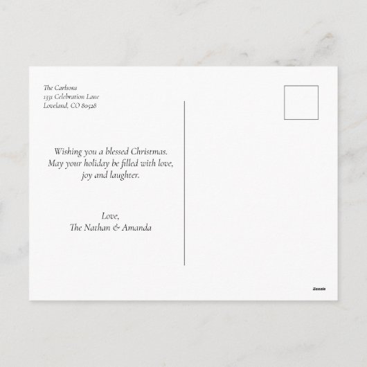 Eenvoudige Pas getrouwd kerstfeestdag Briefkaart (Achterkant)