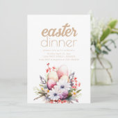 Eenvoudige Pasen Dinner Invitation Sjabloon Kaart (Staand voorkant)