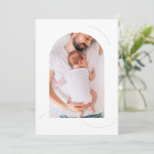 Eenvoudige pasgeboren boog foto collage baby blauw aankondiging (Staand voorkant)