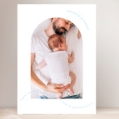 Eenvoudige pasgeboren boog foto collage baby blauw aankondiging