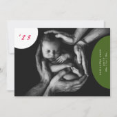 eenvoudige pasgeboren fotocollage geboorteaankondi aankondiging (Voorkant)